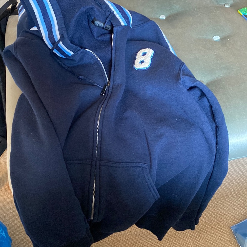 Hoodie by JET John Eshaya size P / small pre owned good condition navy w/ stripe